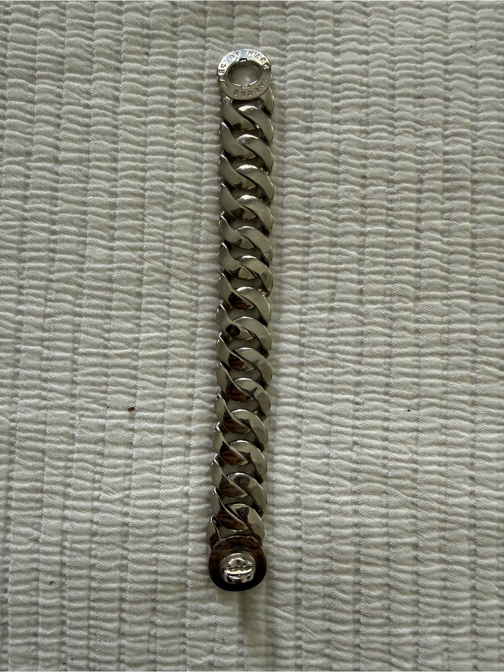 Marc By Marc Jacobs Polished Silver Chunk Link Bracelet